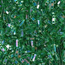 Miyuki quarter tila 5x1.2mm beads - Transparent green ab QTL-179